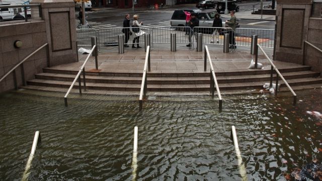 Flooding after Hurricane Sandy in New York City.