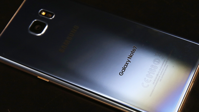 A Samsung Galaxy Note 7 phone.