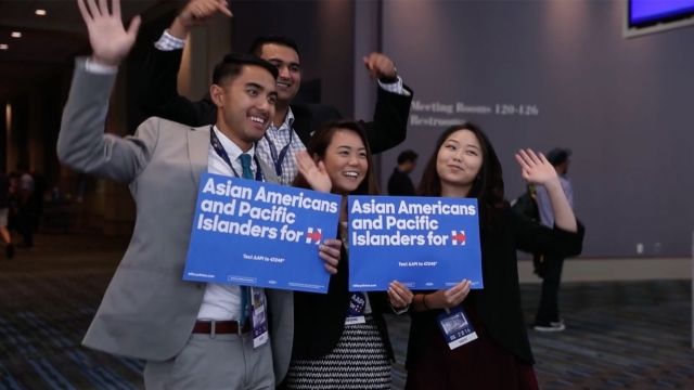 Members of the Asian American and Pacific Islander Caucus at the Democratic National Convention