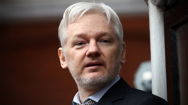 WikiLeaks founder Julian Assange speaks from the balcony of the Ecuadorian embassy in the U.K.
