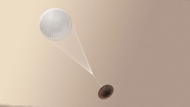 An artist rendition of the Schiaparelli lander.