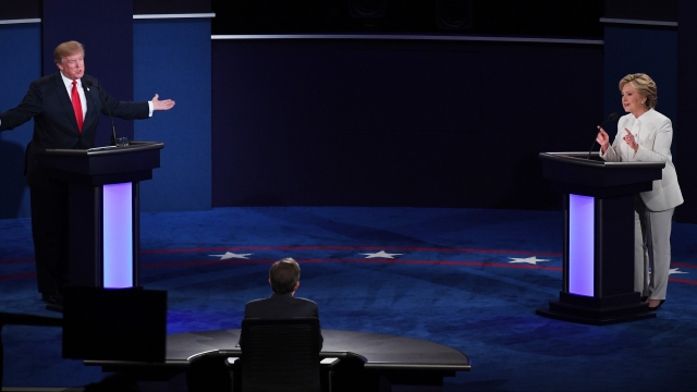 Hillary Clinton and Donald Trump during the third presidential debate.