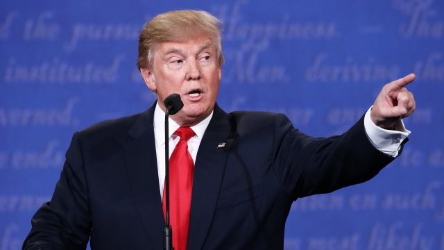 Donald Trump during the third presidential debate