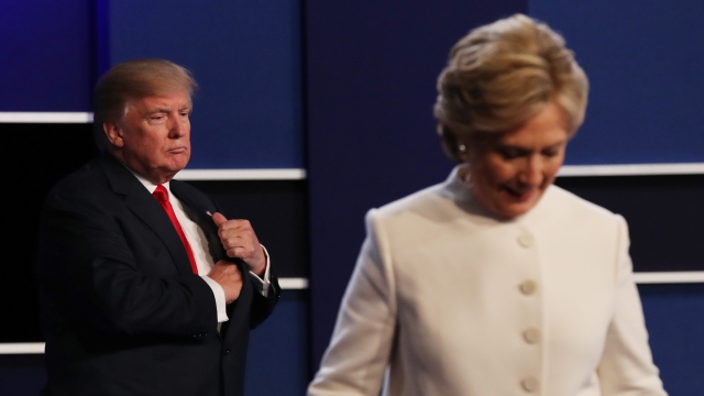 Hillary Clinton and Donald Trump during the final presidential debate.
