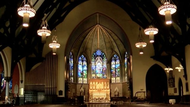 Inside a church in Buffalo, New York