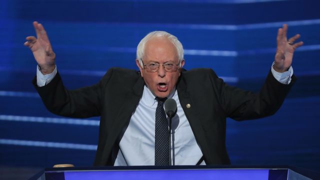 Sen. Bernie Sanders during the Democratic National Convention