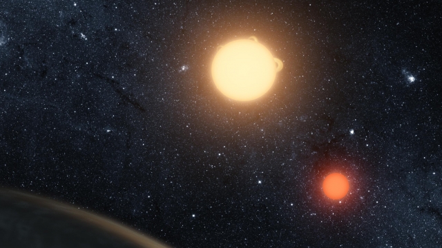 A binary star system.