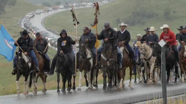 "Water Protectors" on horseback near Standing Rock