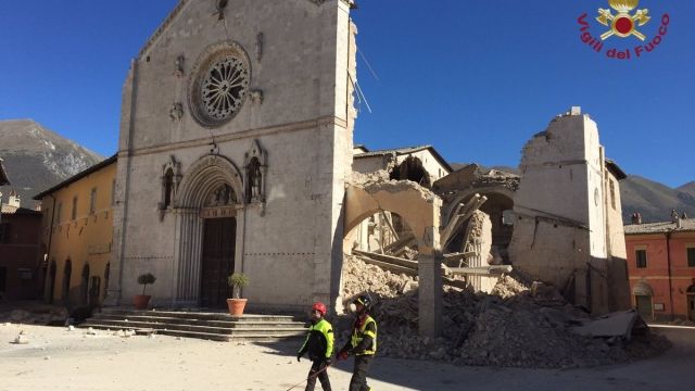An image of some of the destruction from Sunday's earthquake in central Italy.