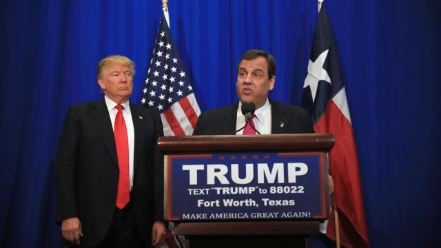 Donald Trump and Chris Christie at an event.