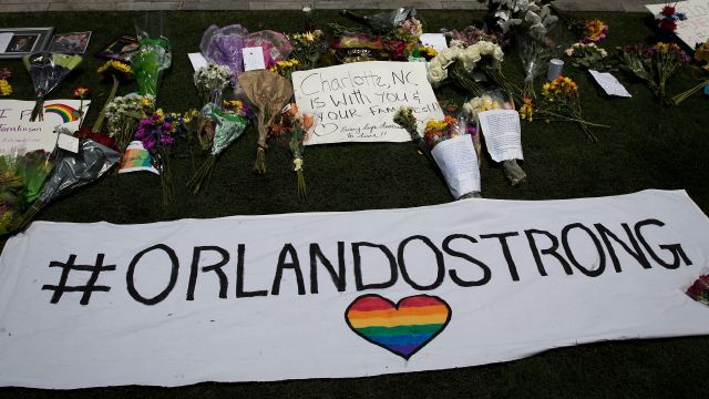 A memorial to victims of the Pulse nightclub shooting
