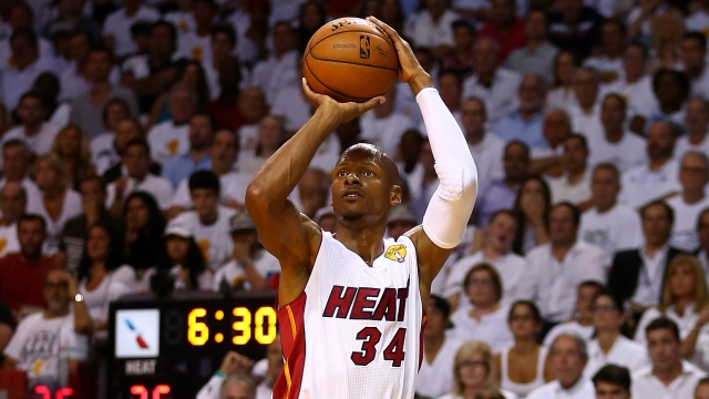 Ray Allen playing for the Miami Heat in 2014.