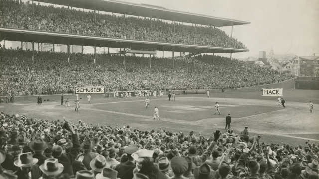 Game 6 of the 1945 World Series, featuring the Detroit Tigers versus Chicago Cubs at Wrigley Field, Chicago, Illinois.