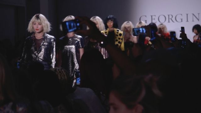 Models walk down the runway in New York City