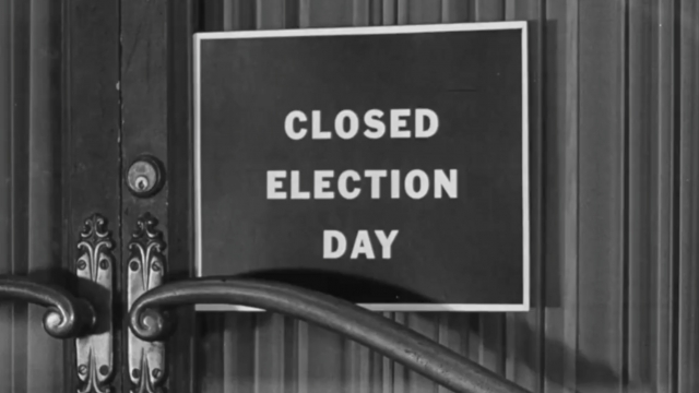 A sign that says "Closed Election Day"