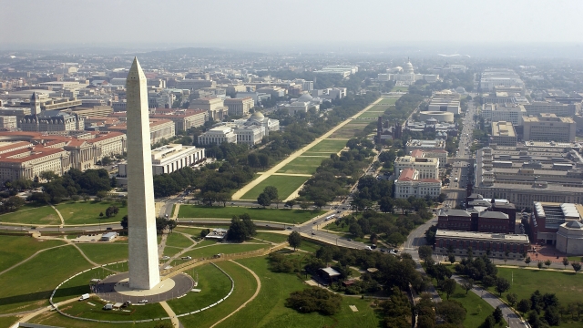 An aerial view of Washington, D.C.
