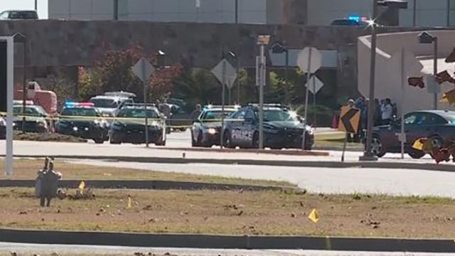 Police cars at Will Rogers Airport in Oklahoma City