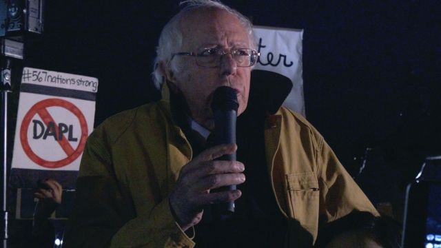 Bernie Sanders at a rally against the Dakota Access Pipeline