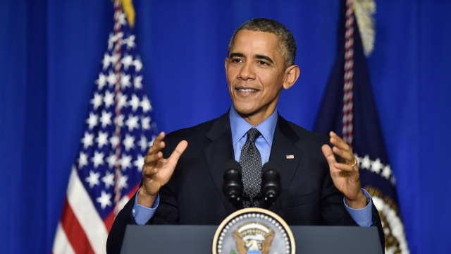 Barack Obama speaks during a press conference.