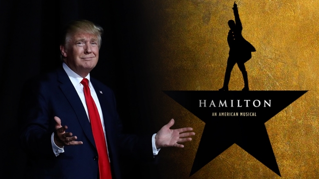 Donald Trump and Hamilton poster