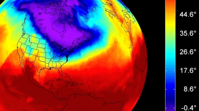 North polar vortex over the U.S.