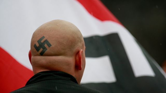 neo-Nazi and swastika flag