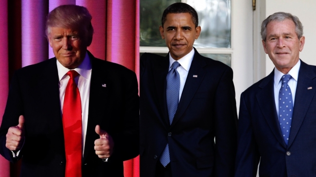 Donald Trump, Barack Obama and George W. Bush