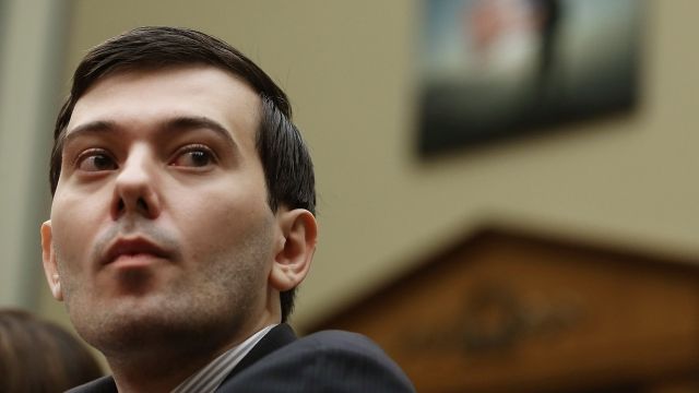 Martin Shkreli, former CEO of Turing Pharmaceuticals LLC., listens to questions.