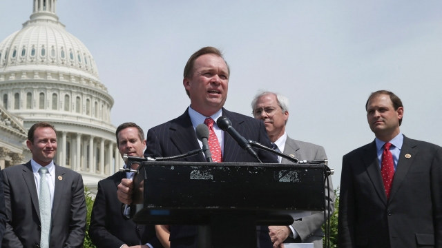 Mick Mulvaney speaking at press conference