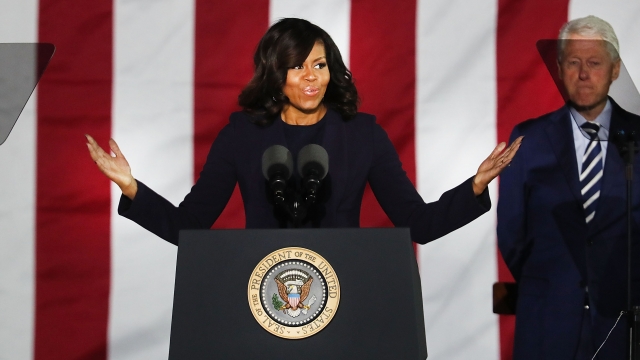 Michelle Obama speaking onstage