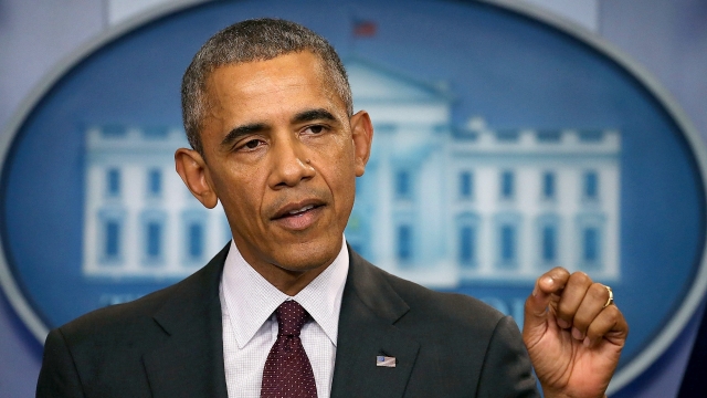 President Barack Obama speaks at a press conference.