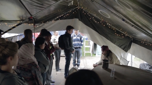 A tent camp for homeless at Seattle Pacific University