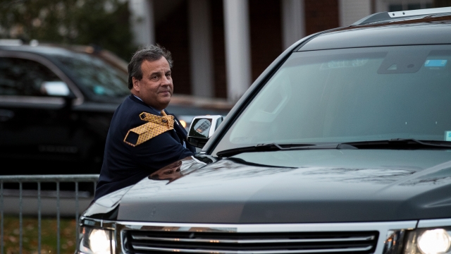 New Jersey Gov Chris Christie gets into a car