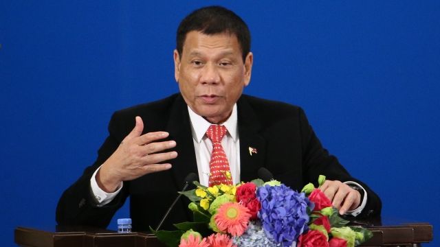 Philippines President Rodrigo Duterte speaking