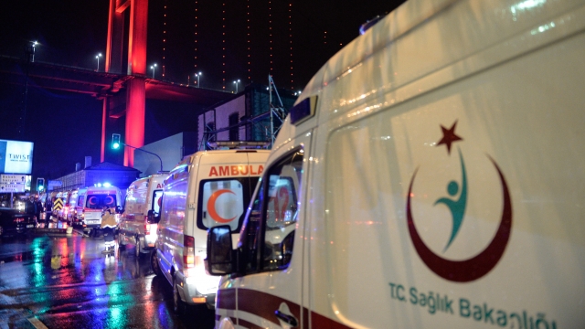 Ambulances near the Reina nightclub in Istanbul