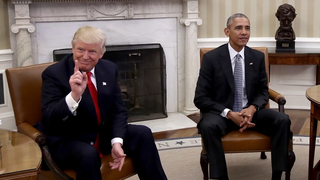 Donald Trump meets with President Obama