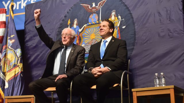 Governor Andrew M. Cuomo, with U.S. Senator Bernie Sanders of Vermont