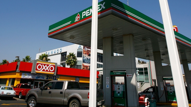 Pemex gas station in Tijuana, Mexico