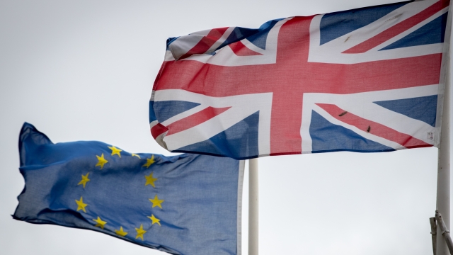 UK flag and EU flag