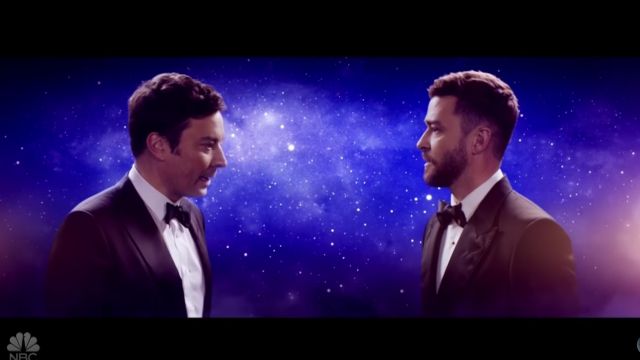 Jimmy Fallon and Justin Timberlake in the 2017 Golden Globes opening