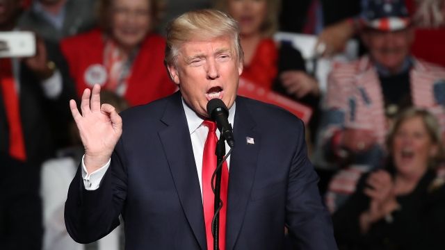 Donald Trump at a rally in Pennsylvania