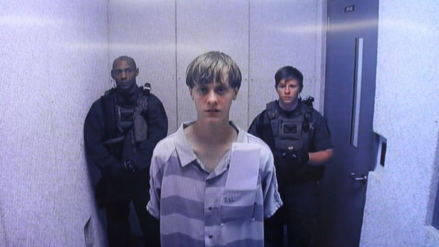 Dylann Roof appears at a bond hearing
