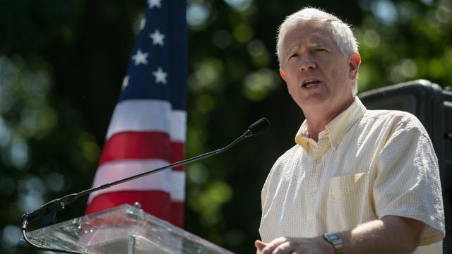Rep. Mo Brooks (R-AL) speaks during the DC March for Jobs.