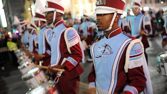 Members of the Talladega College Marching Tornadoes