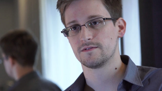 Edward Snowden speaks during an interview in Hong Kong.