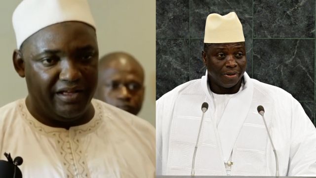 President-elect Adama Barrow and outgoing President Yahya Jammeh