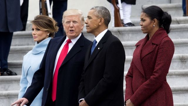 Melania Trump, Donald Trump, Barack Obama and Michelle Obama