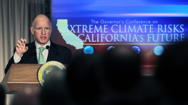 Gov. Jerry Brown speaks about climate change.
