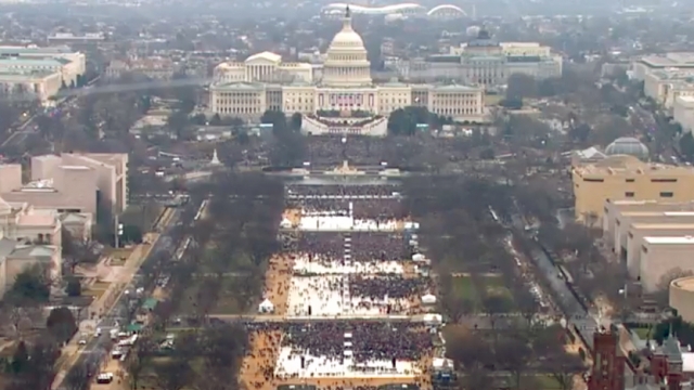 Overhead view of Trump's inauguration