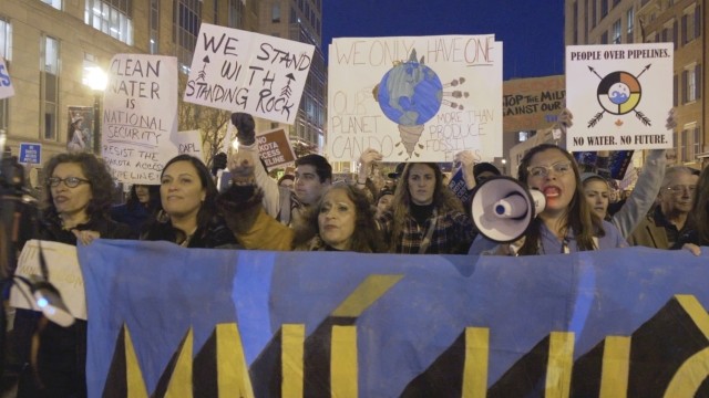 Activists opposed to the Dakota Access Pipeline march in Washington, D.C.